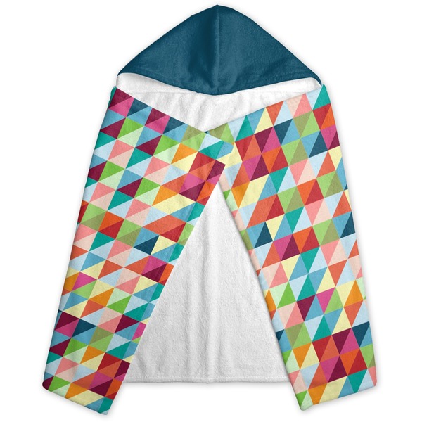 Retro Triangles Hooded Towel - Folded
