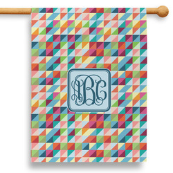Retro Triangles 28" House Flag - Single Sided (Personalized)