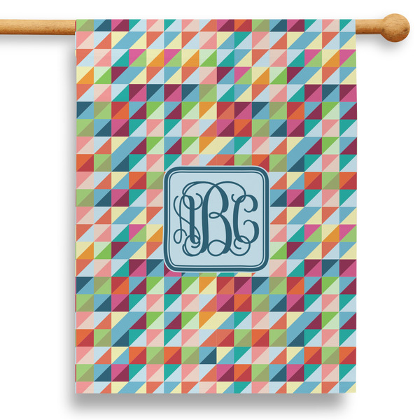 Custom Retro Triangles 28" House Flag (Personalized)