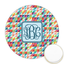 Retro Triangles Printed Cookie Topper - Round (Personalized)