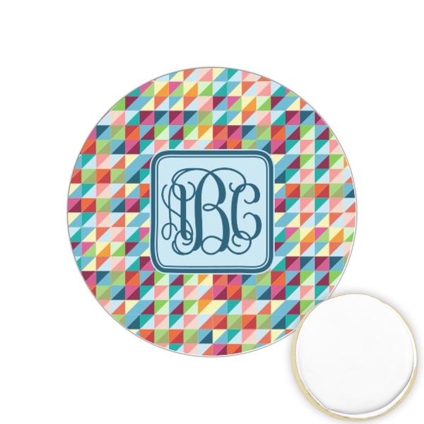 Custom Retro Triangles Printed Cookie Topper - 1.25" (Personalized)