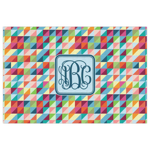 Retro Triangles Indoor / Outdoor Rug - 2'x3' - Front Flat