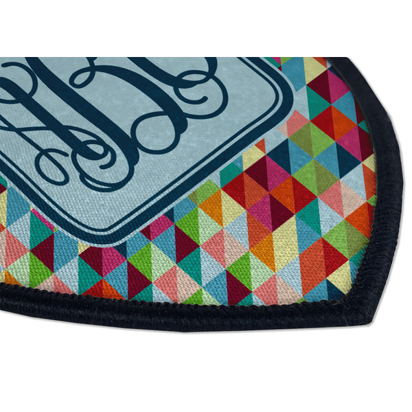 Retro Triangles Iron on Shield 3 Detail