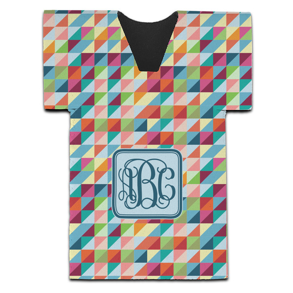 Retro Triangles Jersey Bottle Cooler - Set of 4 - FRONT (flat)