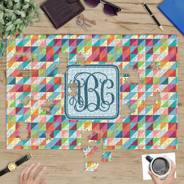 Retro Triangles Jigsaw Puzzle 1014 Piece - In Context