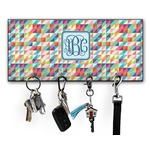 Retro Triangles Key Hanger w/ 4 Hooks w/ Monogram