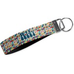 Retro Triangles Webbing Keychain Fob - Large (Personalized)