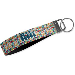 Retro Triangles Webbing Keychain Fob - Large (Personalized)