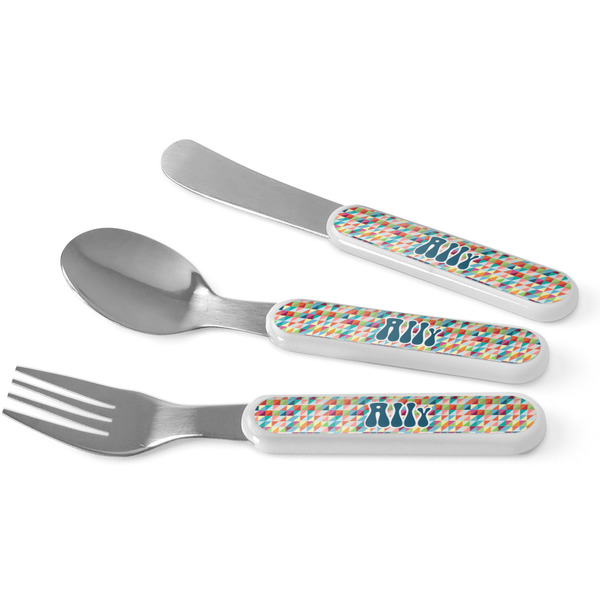 Custom Retro Triangles Kid's Flatware (Personalized)