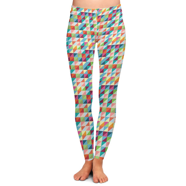 Custom Retro Triangles Ladies Leggings - Extra Small