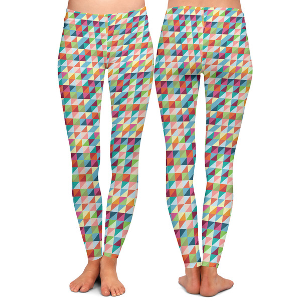Retro Triangles Ladies Leggings - Front and Back