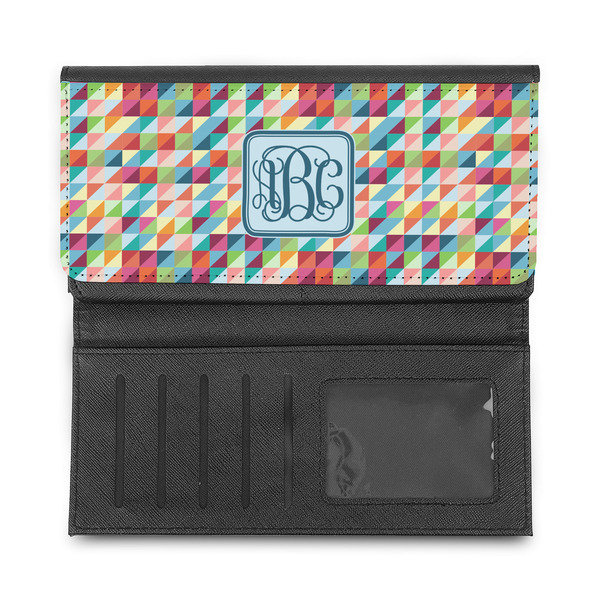 Retro Triangles Ladies Wallet - Half Way Open