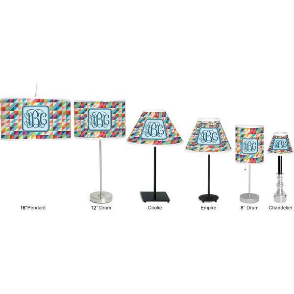 Retro Triangles Lamp Full View Size Comparison