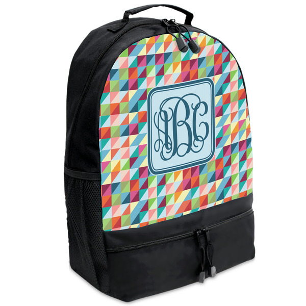 Custom Retro Triangles Backpacks - Black (Personalized)