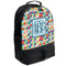 Retro Triangles Large Backpack - Black - Angled View
