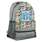 Retro Triangles Backpack - Grey (Personalized)