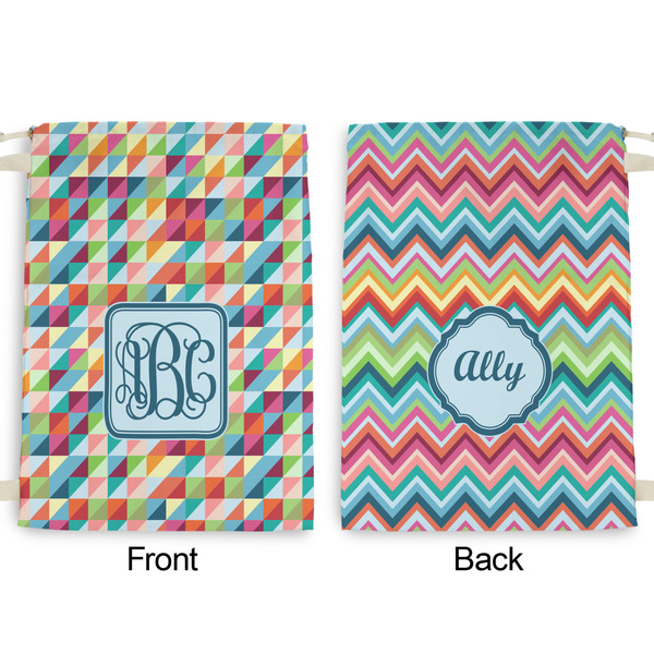 Retro Triangles Large Laundry Bag - Front & Back View