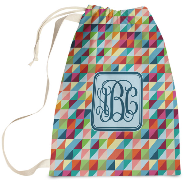 Custom Retro Triangles Laundry Bag - Large (Personalized)