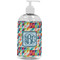 Retro Triangles Plastic Soap / Lotion Dispenser (16 oz - Large - White) (Personalized)