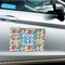 Retro Triangles Large Rectangle Car Magnets- In Context