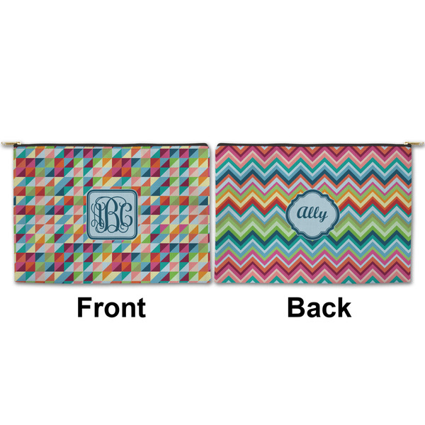 Retro Triangles Large Zipper Pouch Approval (Front and Back)