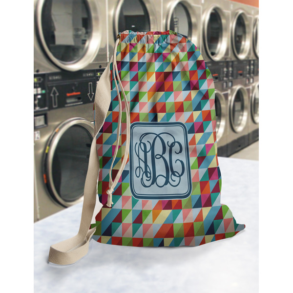 Retro Triangles Laundry Bag in Laundromat
