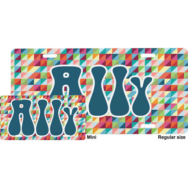 Retro Triangles License Plate (Sizes)