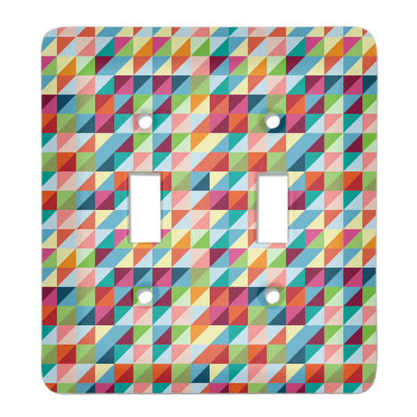 Custom Retro Triangles Light Switch Cover (2 Toggle Plate)