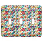 Retro Triangles Light Switch Cover (3 Toggle Plate)