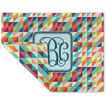 Retro Triangles Double-Sided Linen Placemat - Single w/ Monogram