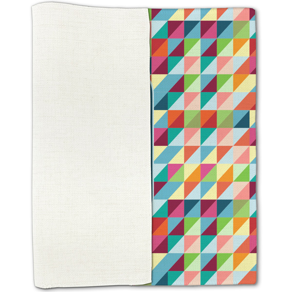 Retro Triangles Linen Placemat - Folded Half
