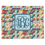 Retro Triangles Single-Sided Linen Placemat - Single w/ Monogram
