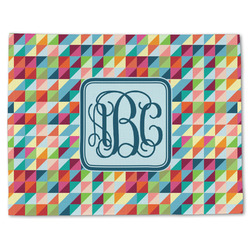 Retro Triangles Single-Sided Linen Placemat - Single w/ Monogram