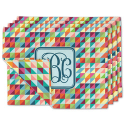 Retro Triangles Linen Placemat w/ Monogram