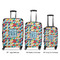 Retro Triangles Luggage Bags all sizes - With Handle