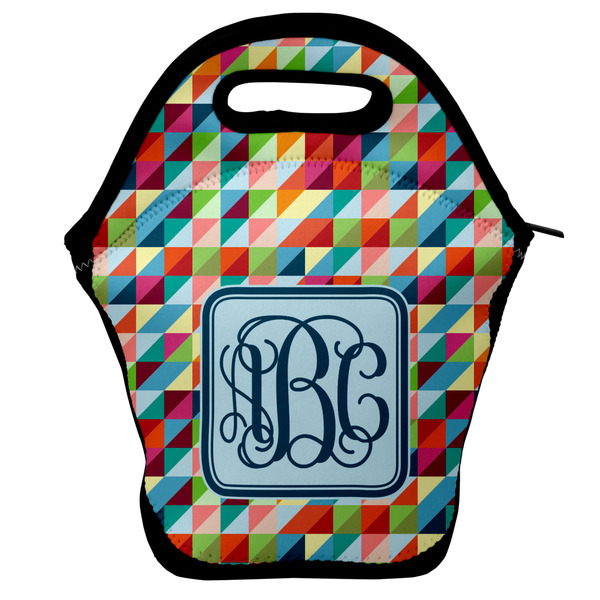 Custom Retro Triangles Lunch Bag w/ Monogram