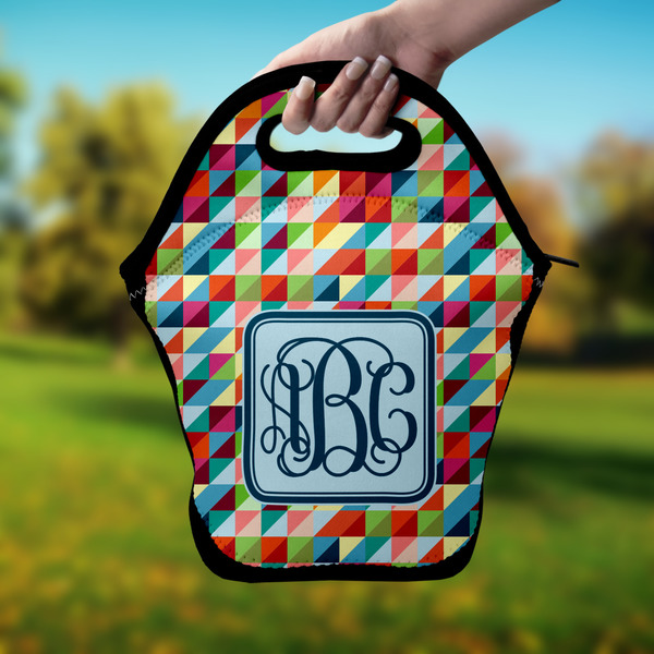 Retro Triangles Lunch Bag - Hand