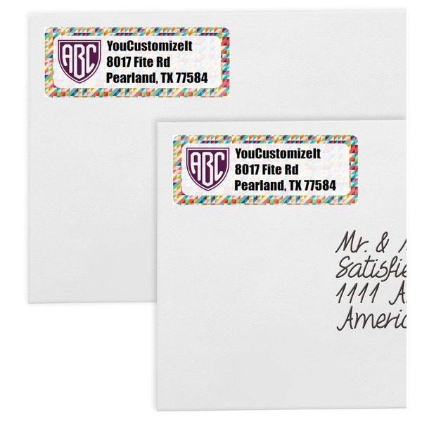 Retro Triangles Mailing Labels - Double Stack Close Up
