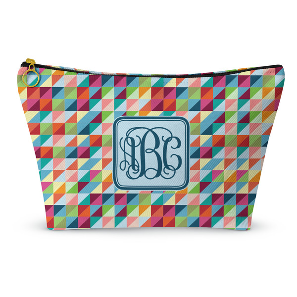 Custom Retro Triangles Makeup Bag - Large - 12.5"x7" (Personalized)