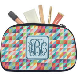 Retro Triangles Makeup / Cosmetic Bag - Medium (Personalized)