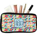 Retro Triangles Makeup / Cosmetic Bag - Small (Personalized)