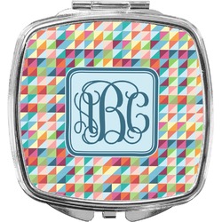 Retro Triangles Compact Makeup Mirror (Personalized)