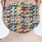 Retro Triangles Mask - Pleated (new) Front View on Girl