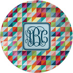 Retro Triangles Melamine Plate (Personalized)