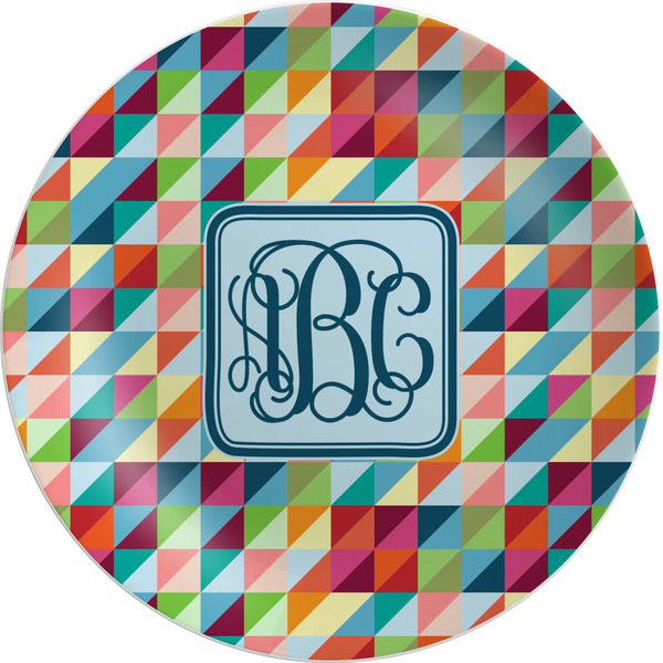 Custom Retro Triangles Melamine Plate (Personalized)