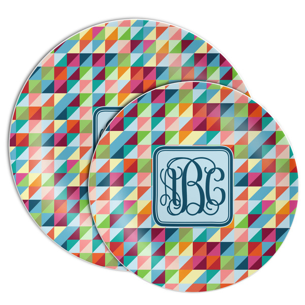 Retro Triangles Melamine Plates - PARENT/MAIN