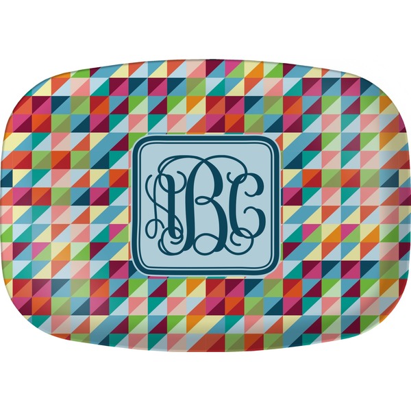 Custom Retro Triangles Melamine Platter (Personalized)