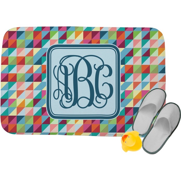 Custom Retro Triangles Memory Foam Bath Mat - 24"x17" (Personalized)