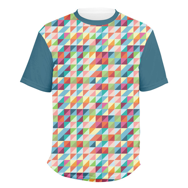 Custom Retro Triangles Men's Crew T-Shirt - Medium