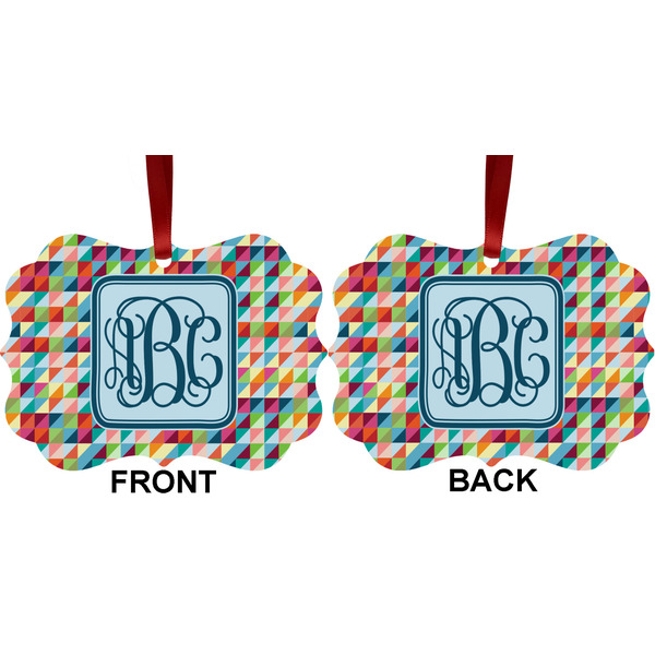 Retro Triangles Metal Benilux Ornament - Front and Back (APPROVAL)